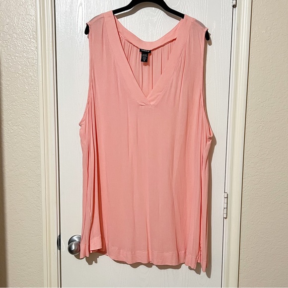 torrid Tops - SOLD! [Torrid] Pink/Peach Sleeveless Pullover V-Neck Blouse